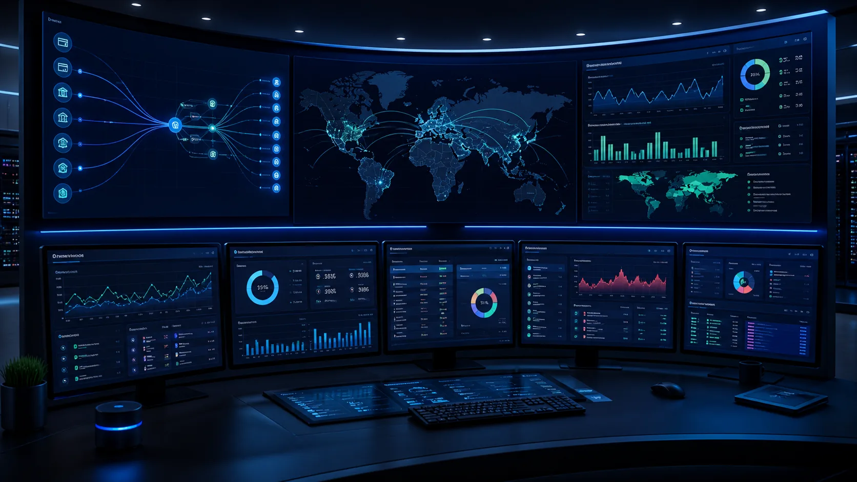 Payment operations dashboard with global routing, risk monitoring, and reconciliation systems